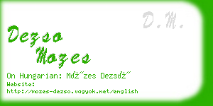 dezso mozes business card